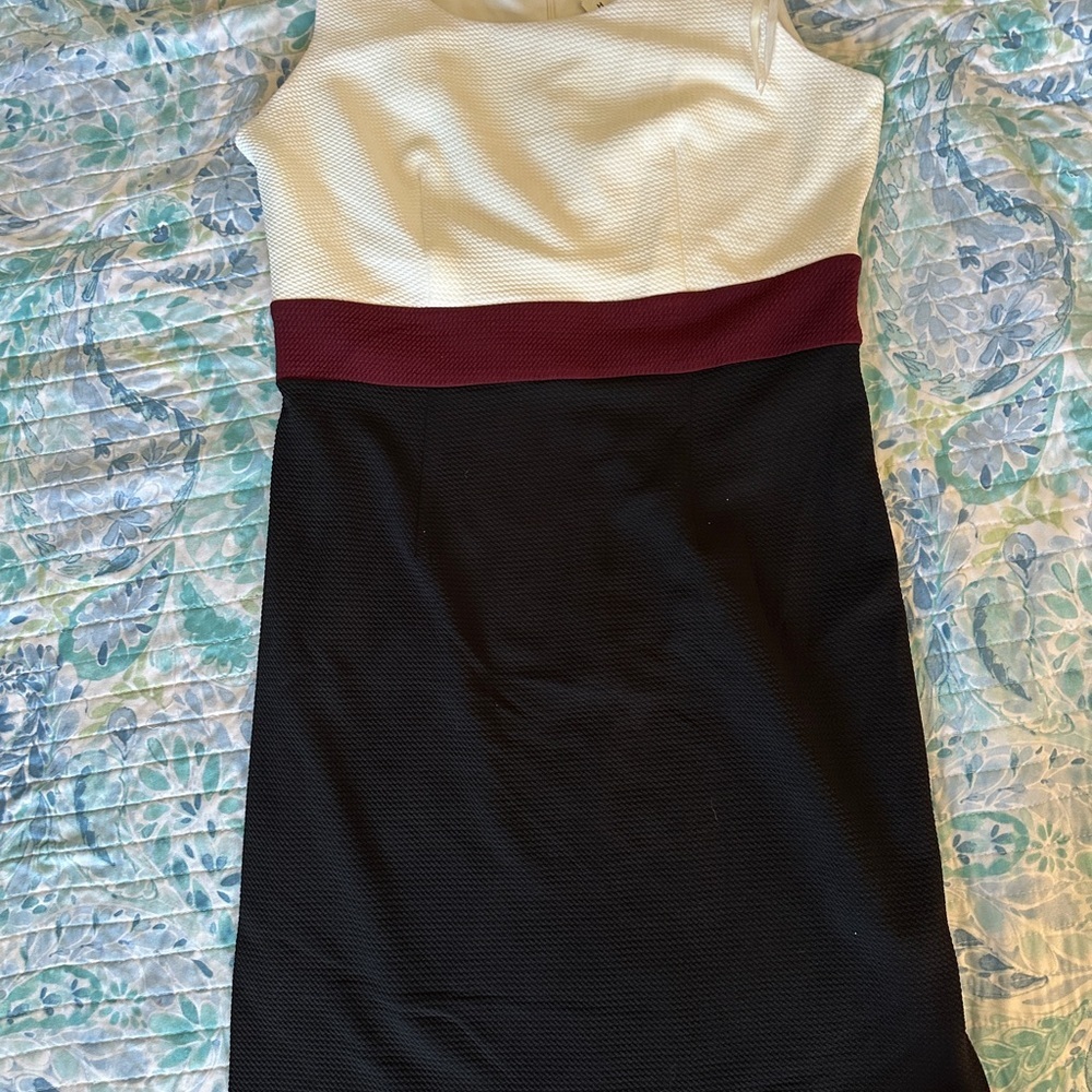 Elegant Black and White Colorblock Dress